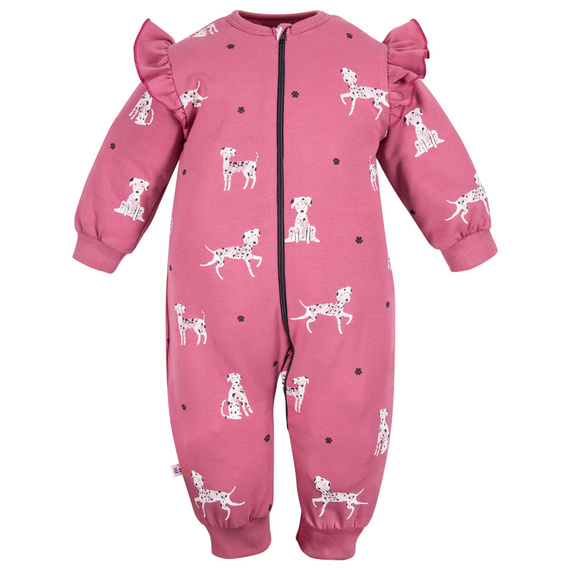 Dogs & Spots Pajac bez stópek Eevi - jagodowy