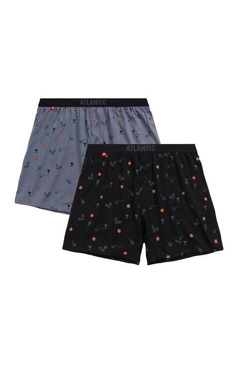 2MBX-052 Bokserki męskie Atlantic - czarny-niebieski