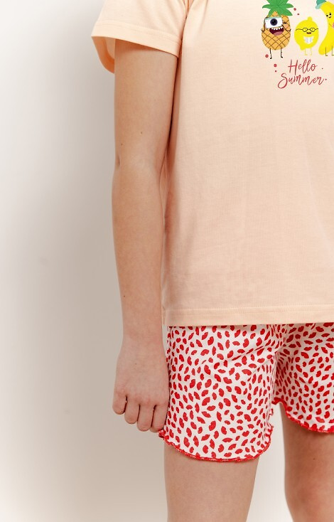 3384, 3385 Sweety Piżama dla dziewczynki Taro - morelowa