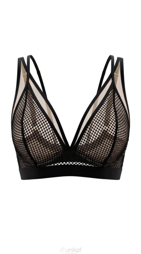 Biustonosz Soft Edith Unikat Czarny Transparentny Siateczkowy Bralette