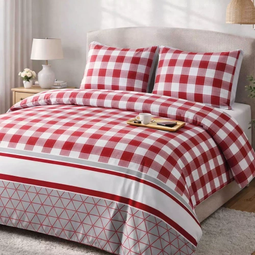 Pościel flanelowa Darymex 31520/1 kratka 100% bawełna 160 g/m²