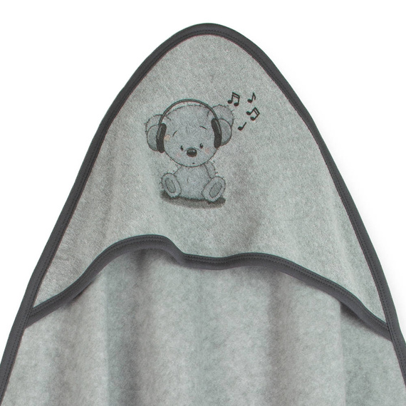 Miś muzykant niemowlęce okrycie kąpielowe Martex szary 