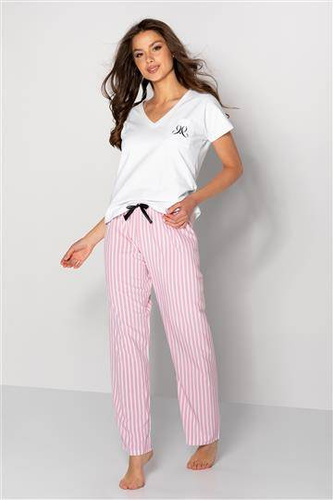 Jennifer piżama damska Momenti Per Me white-pink