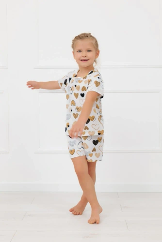 Piżama dziewczęca Ariela Italian Fashion – bawełna, krótki rękaw, szorty