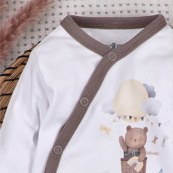 ABN-5652 Bawełniane body kopertowe Balloon Friends Nini organic 100% PL produkcja