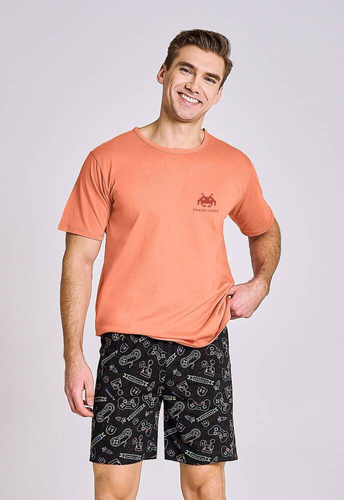3186 Tom Piżama męska Taro -łososiowy