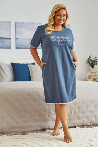 5366 Koszula Nocna Plus Size Doctor Nap - deep blue