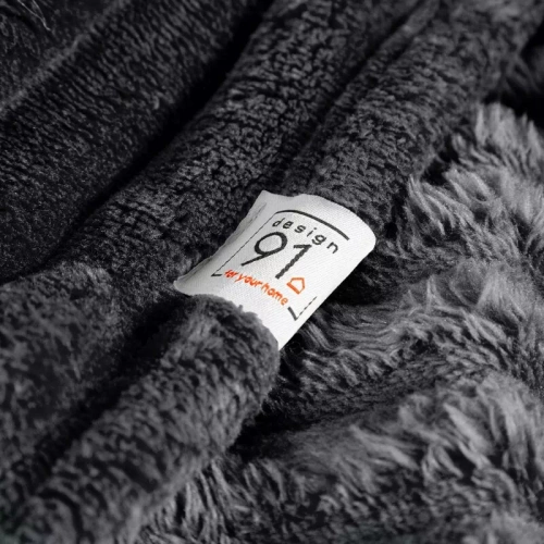 Soft koc narzuta z mikrofibry Designe91 stalowy