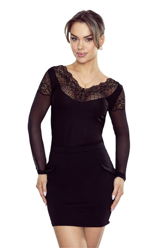 Bluzka damska Eldar Manami czarna – wiskoza, długi rękaw, elegancka