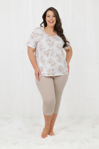 Piżama damska Empiria Italian Fashion 100% bawełna krótki rękaw 3/4 Plus Size