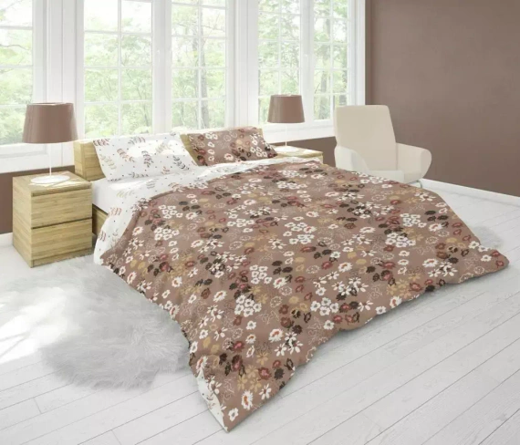 Harmony 7 Pościel z mikrofibry kwiaty Faro beżowy