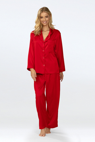 Amina satynowy komplet damski DKaren - czerwony