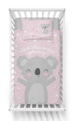 3955 B Mayamoo 105 Pościel bawełniana do łóżeczka miś koala Detexpol różowy