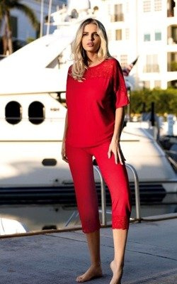 Ara Komplet Piżama Damska DKaren - czerwona