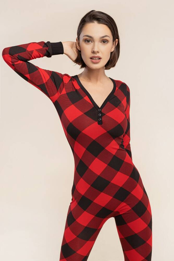 23 Romby Kombinezon damski Bonamera czerwony 