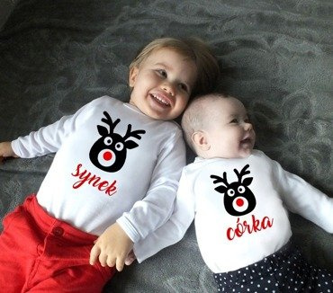 Zestaw Świąteczny dla niemowlaka body Renifer Moocha