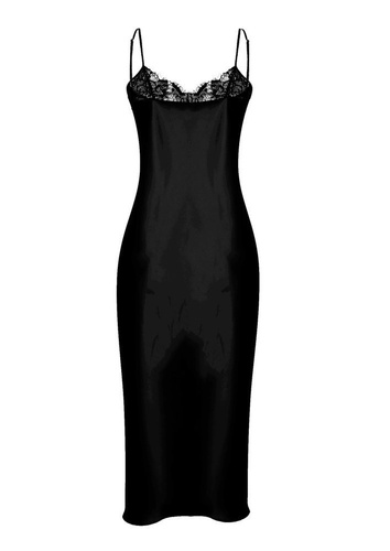 April Halka satynowa koszulka damska DKaren - czarna