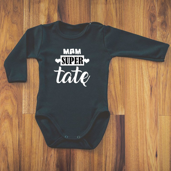 Body długi rękaw "mam SUPER tatę" Moocha białe