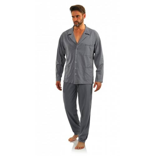 Rozpinana Piżama Męska Sesto Senso - kotwiczki grafitowy