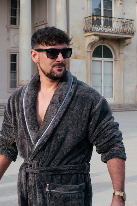 716 Rafael szlafrok męski De lafense - grafit