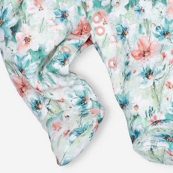 ABN-4247/KWI Flowers Pajacyk z bawełny organicznej Nini druk