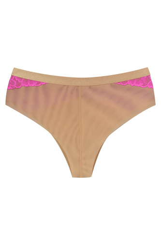 Mediolano Crazy Pink 19249 Brazyliany Koronkowe Beżowo-Różowe Damskie