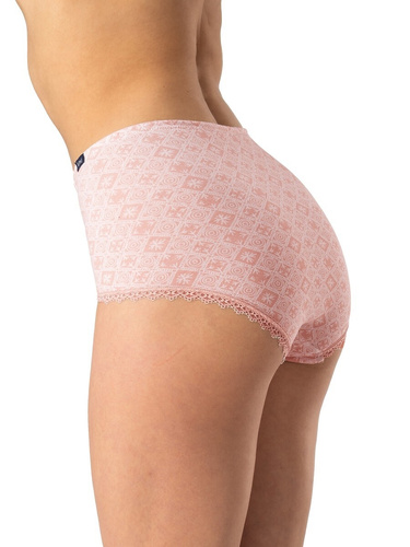 Figi damskie bawełniane Key LPM 731 czarny-beżowy – 2 sztuki w pudełku, klasyczny krój