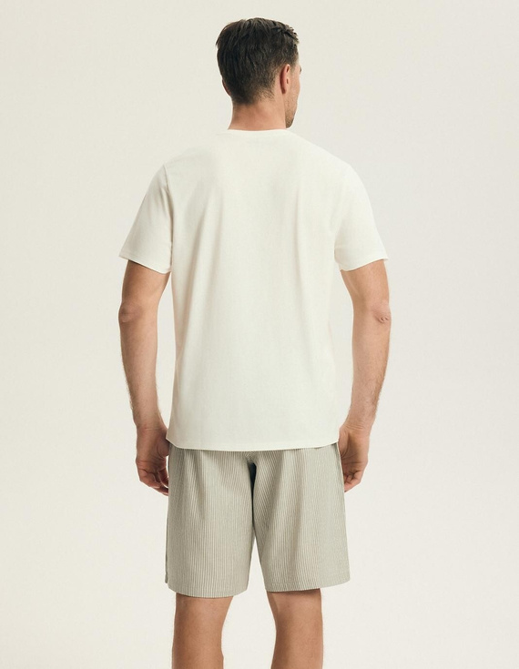 Piżama męska Henderson 43454 Nigri kremowa – 100% bawełna, komfortowa