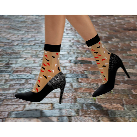 Skarpetki damskie nylonowe Sesto Senso trójkąty czarny