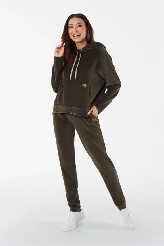 Oliw Bluza damska z kapturem Italian Fashion - oliwkowa