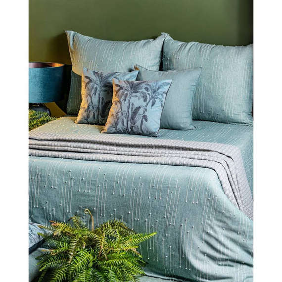 Montenegro 8 pościel z ozdobnymi przeszyciami Eurofirany jasnozielony