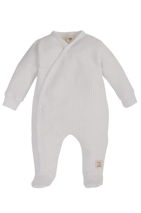 02249W "Natural Waffel" Pajacyk niemowlęcy Makoma white