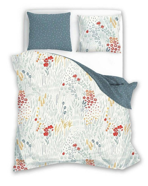 019 Elegant 2 Pościel bawełniana Kwiaty Faro biały