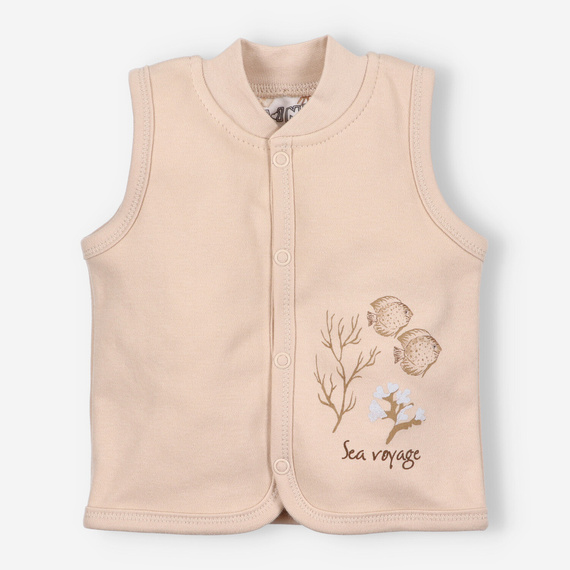 Turtles Kamizelka z bawełny organicznej Nini beżowy