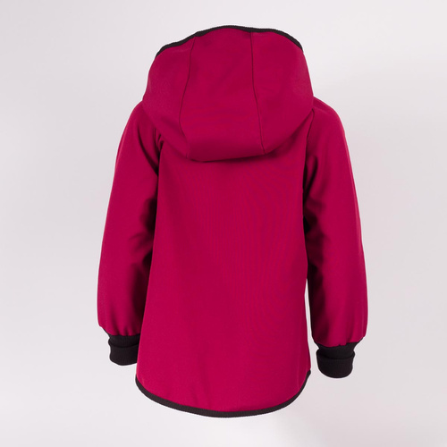 229002 Nicol Kurtka softshell dziewczęca kaptur polar odblask- bordowa 