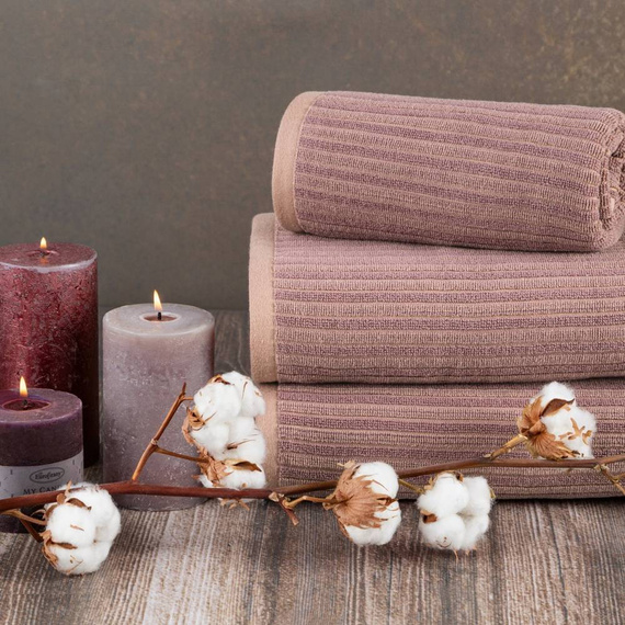 Avinion Ręcznik bawełniany Eurofirany pudrowy/liliowy