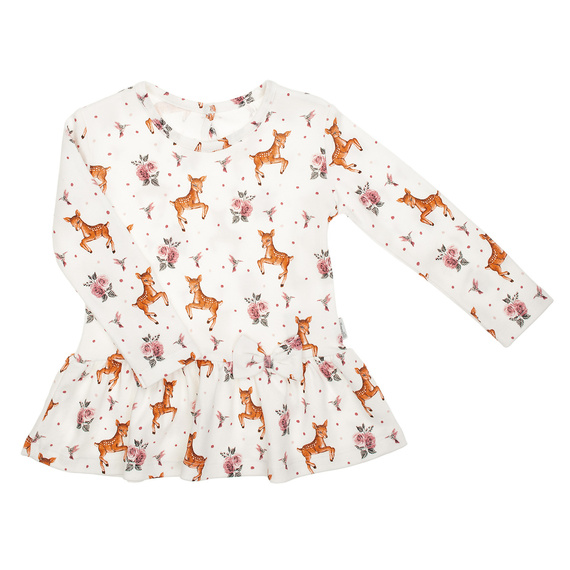 216138 Lala – bluzka dziewczęca Nicol, bawełna, długi rękaw, jelonki