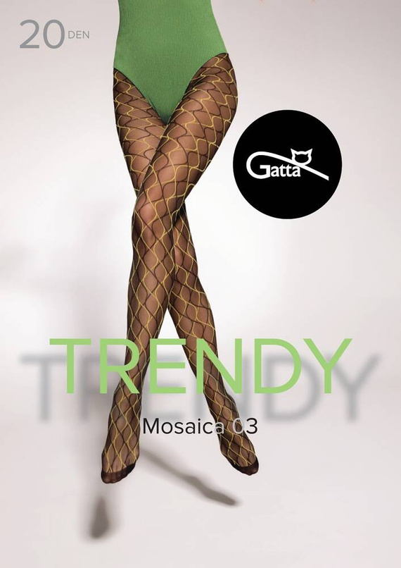 Mosaica wz.03 Rajstopy 20 den Gatta - nero/yellow