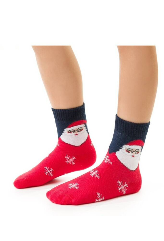 art.138 Skarpety Świąteczny wzór Steven 385 czerwony