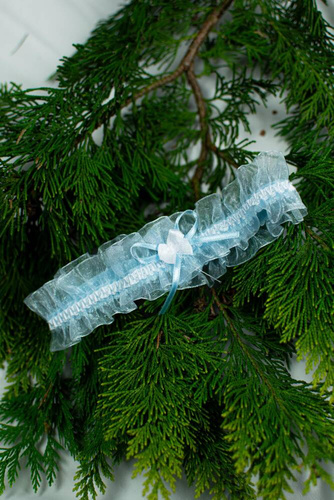 221 Podwiązka szyfonowa De Lafense - jasny niebieski