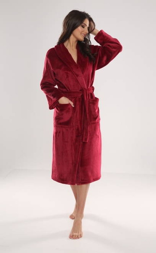 628 Abigail Długi Szlafrok damski Forex - bordo