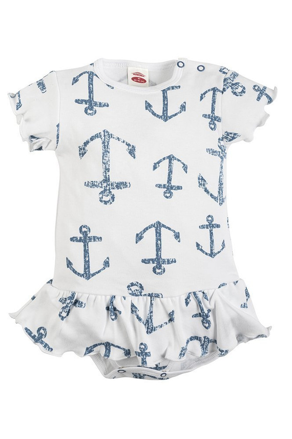 03226AP "BLUE SEA" Sukienkobody krótki rękaw Makoma paski 