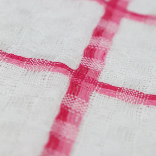 Big Check ścierka kuchenna kratka Domarex różowy