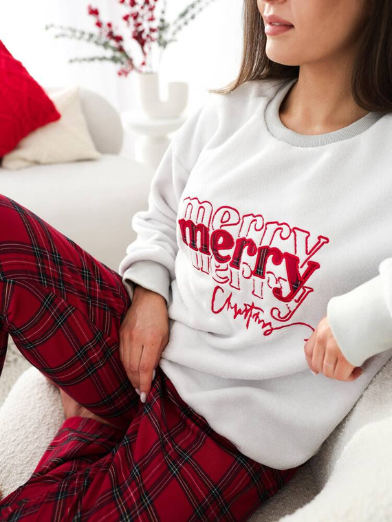 Gween Piżama damska Soft/Flanela  Sensis - szary