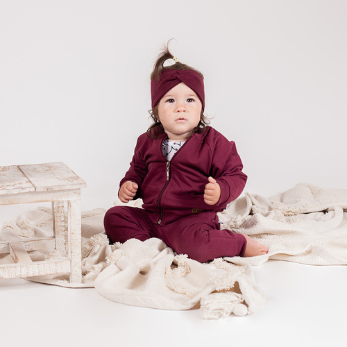 217066 Alisa Opaska Nicol bawełniana prążek – burgund