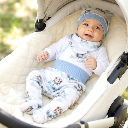 NINI ABK-0058/PIL komplet niemowlęcy 4-częściowy Baby Bear Pilot