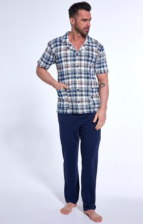 318/54 Piżama męska rozpinana Cornette granatowy
