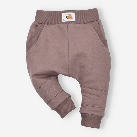 ABK-0027/PIE Psiaki Komplet niemowlęcy z bawełny organicznej Nini beżowy