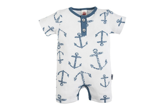 02226KRP "BLUE SEA" pajac letni, rampers Makoma paski