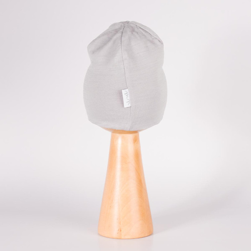229110 Nicol Czapka Merino 100% wełna dziecięca dwuwarstwowa- szara
